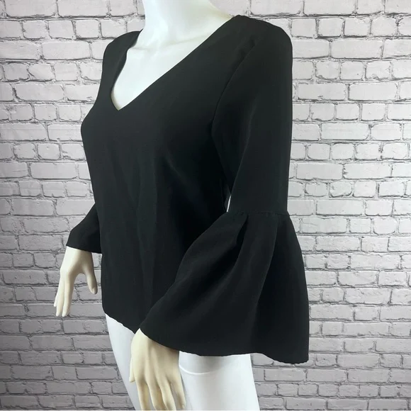 Zara Black Peplum Sleeve Blouse - Picture 2 of 5
